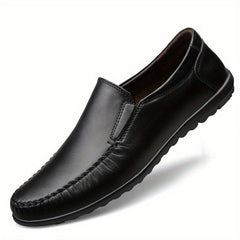 Men's Leather Stitch Loafer Shoes Wear resistant Non Slip Casual Shoes