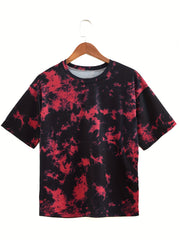 Tie Dye Loose T shirt Sports Fitness Yoga Running Top Women's Activewear