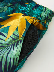 Leaf Pattern Print Men s Swim Trunks Quick Dry Beach Shorts Swimwear