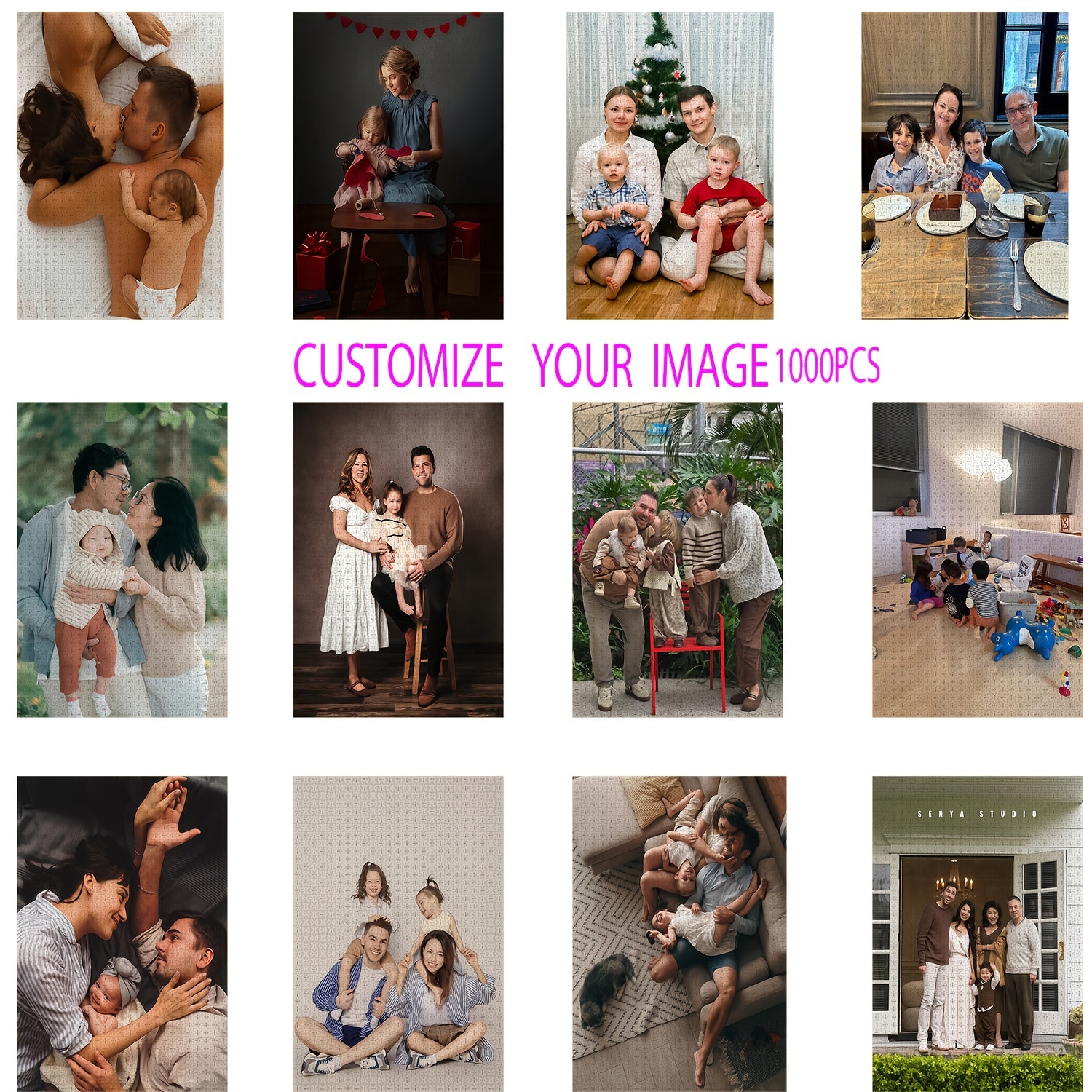 Customizable Photo Puzzle Kits Personalized Family & Couple Portraits