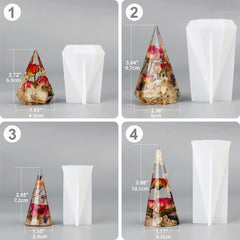 Ring Holder Silicone Molds Epoxy Resin Cone Pyramid Silicone Resin Molds