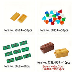 ABS Treasure Accessories for Building Blocks - Jewels, Gems, Bars, Cashier