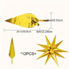 12pcs Explosion Star Aluminum Balloon for Birthday Party Decoration
