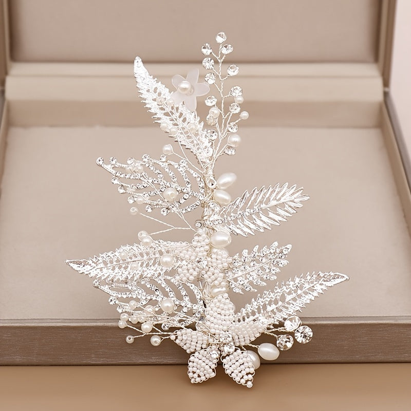 Silvery Wedding Hair Accessories Faux Pearl Hairgrips Clips Crystal