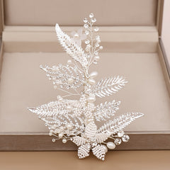 Silvery Wedding Hair Accessories Faux Pearl Hairgrips Clips Crystal