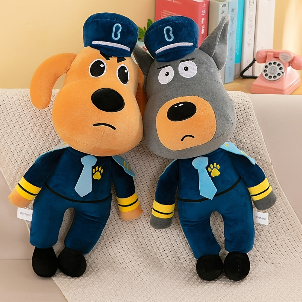 Labrador Plush Toy Safety Officer Brown & Gray Stuffed Animal