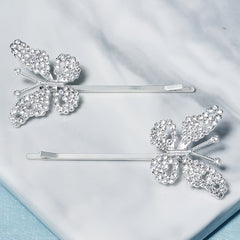 Butterfly Crystal Bridal Hair Accessories Wedding Rhinestones Hair Clips