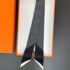 Striped Skinny Scarf Ribbon Neckerchief Twilly Scarf