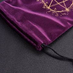 Floral Five pointed Star Velvet Storage Bag Drawstring Pocket