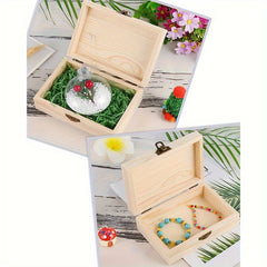 Small Wooden Box 11x9x5cm Natural Pine Unpainted DIY Box