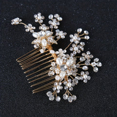 Faux Pearl Crystal Hair Comb Bridal Wedding Hair Accessories