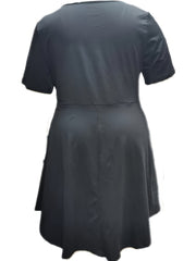 Colorblock Sweetheart Neck Lace Up A line Dress