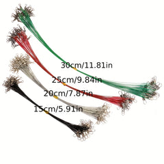 20pc Heavy Duty Fishing Wire Leaders with Swivels Anti Bite Gear