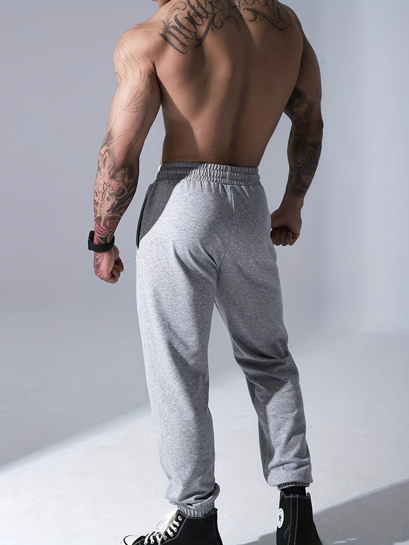 Men's Drawstring Joggers Sweatpants Loose Workout Running Pants