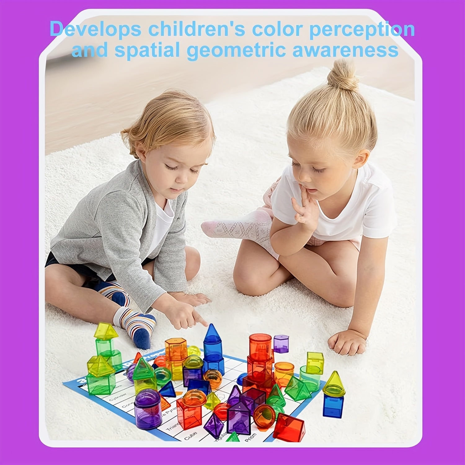 60pcs Translucent Geometric Solids 3D Shapes Tabletop Figures for Teaching
