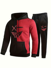Men's Pocket Hoodie & Sports Trousers Set for Spring & Autumn
