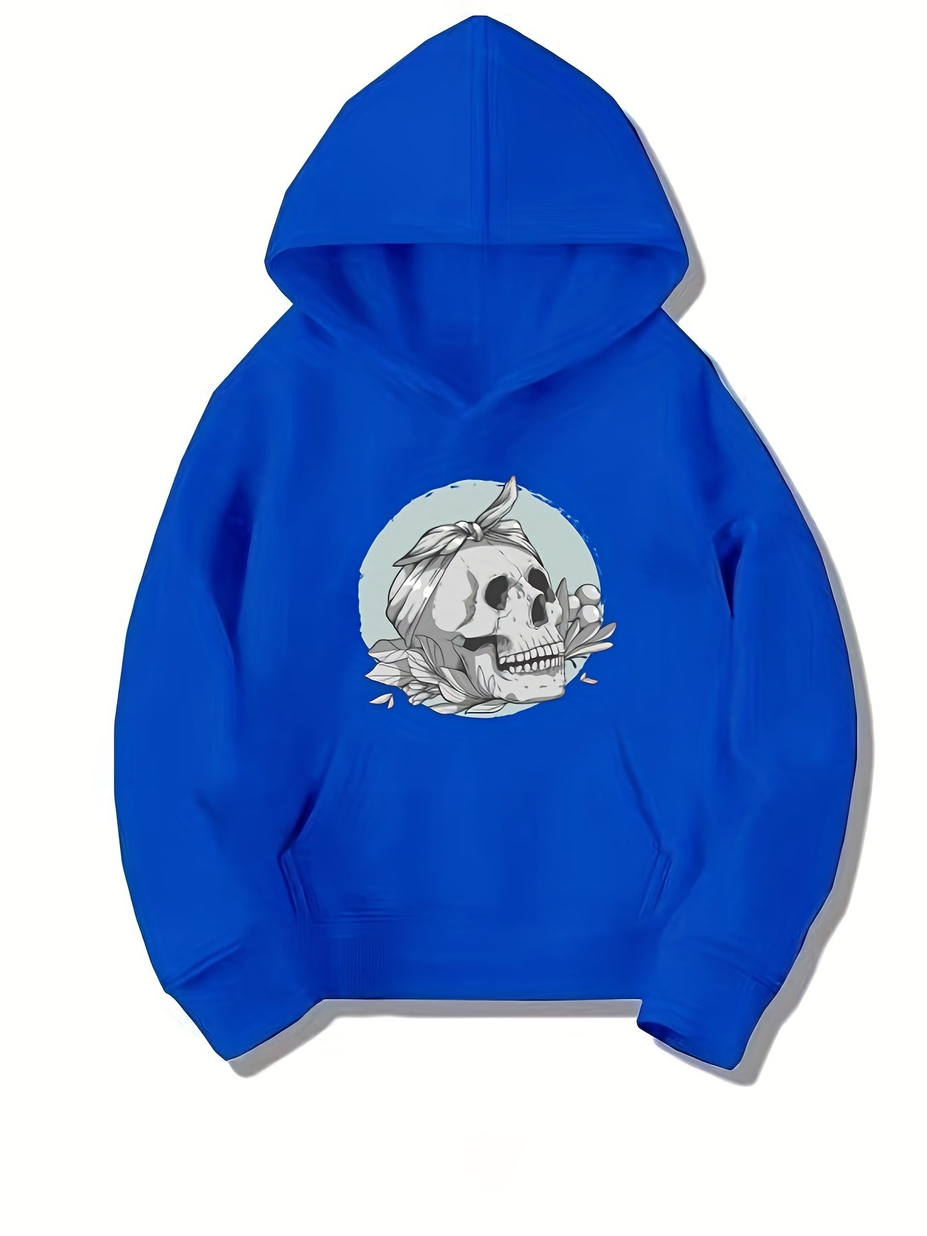 Skull Head Pattern Smart Hoodie For Girls Halloween Party Casual Long Sleeve