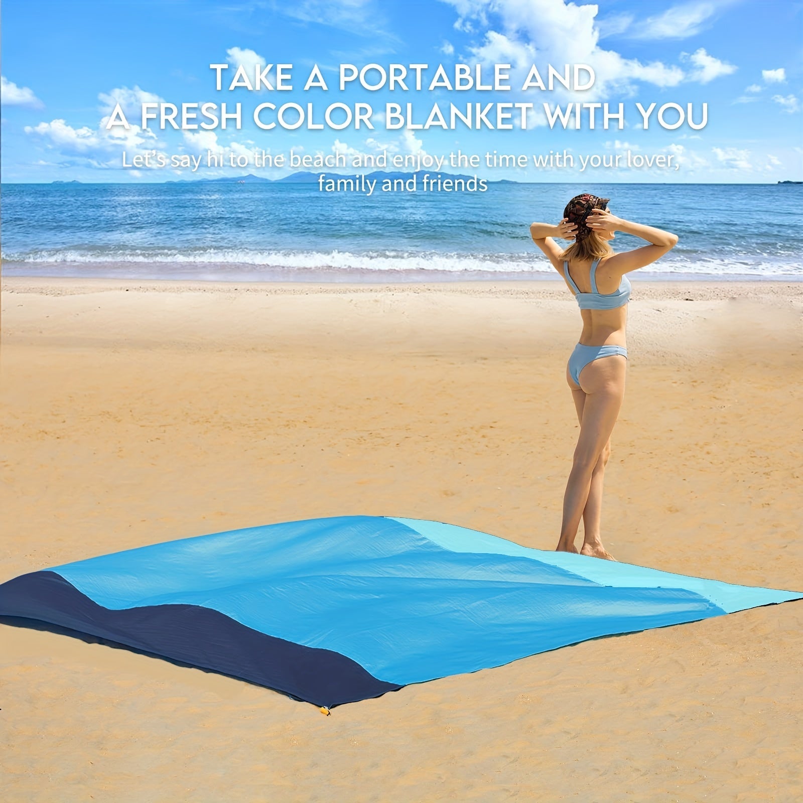Picnic Beach Blanket 200 X 210 Sandproof Mat
