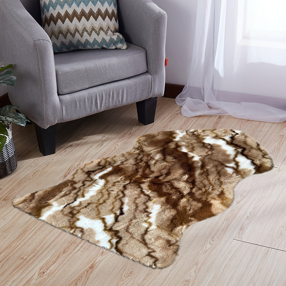 Faux Fur Fluffy Area Rug Soft Floor Mat Non slip Living Room Bedroom Carpet