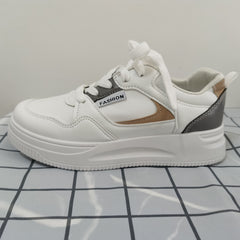 Women's Low Top Lace-Up Skate Shoes Colorblock Sneakers