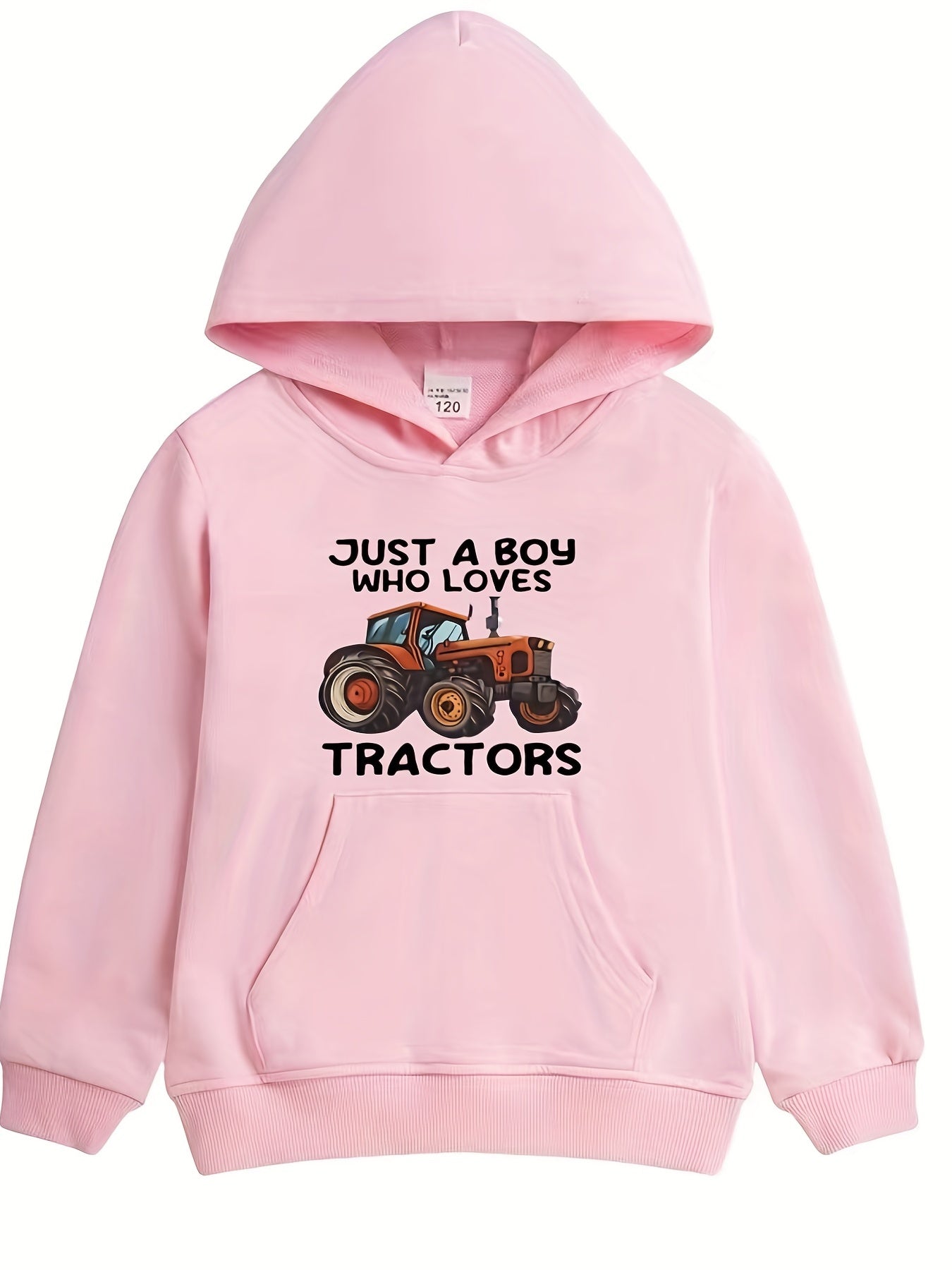 TRACTOR Letter Print Boys Hooded Sweatshirt
