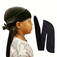 Kids Velvet Durags Bandana Turban Hat Doo Rag Waves Cap Headband Wraps