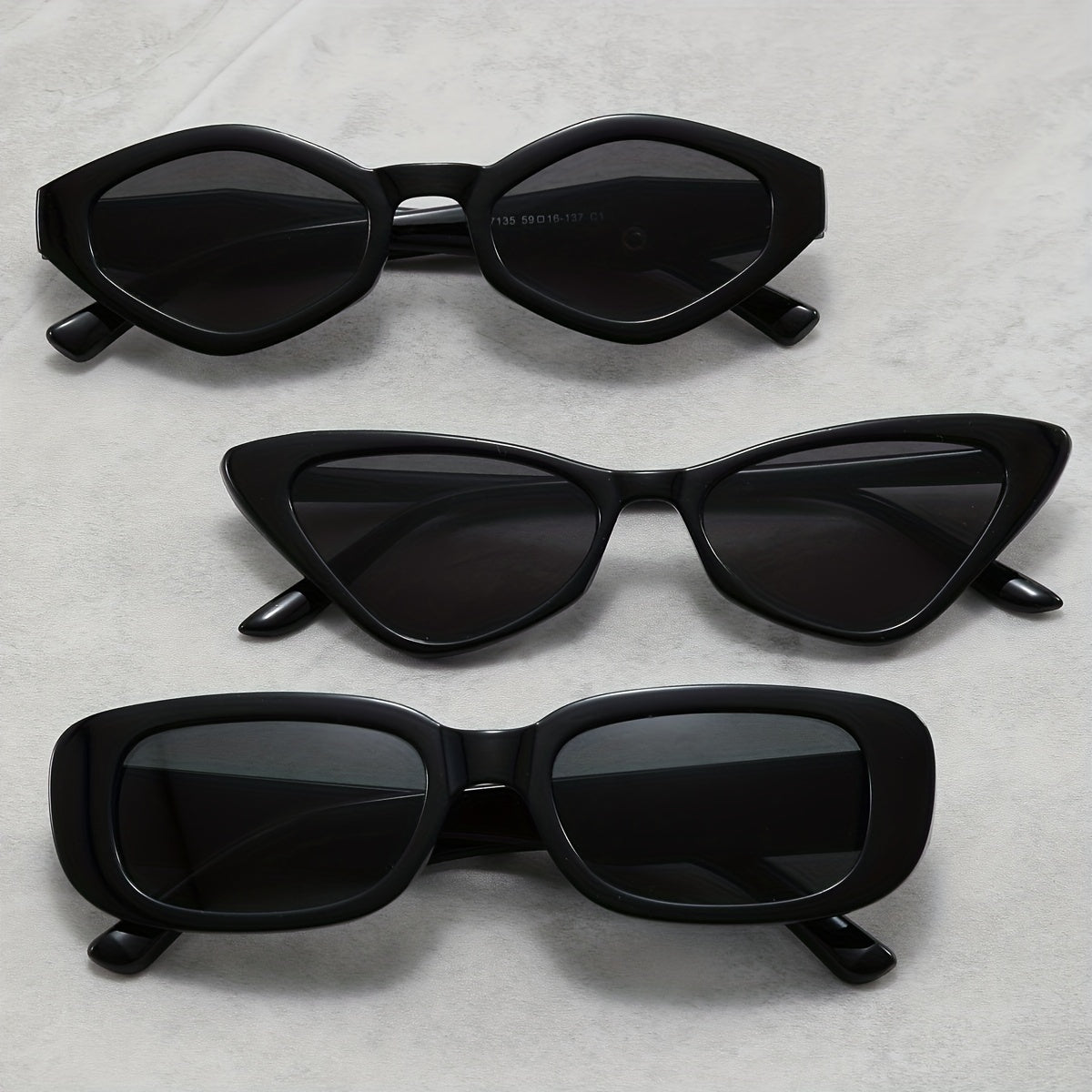 3pairs Cat Eye Personalized Sunglasses Geometric Lens Eyewear