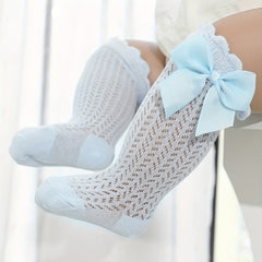 Girls 9 Cotton Blend Breathable Lace Over The Knee Socks