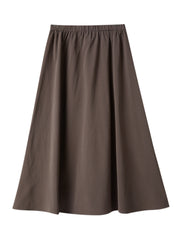 Solid Elastic Waist Swing Skirt For Women