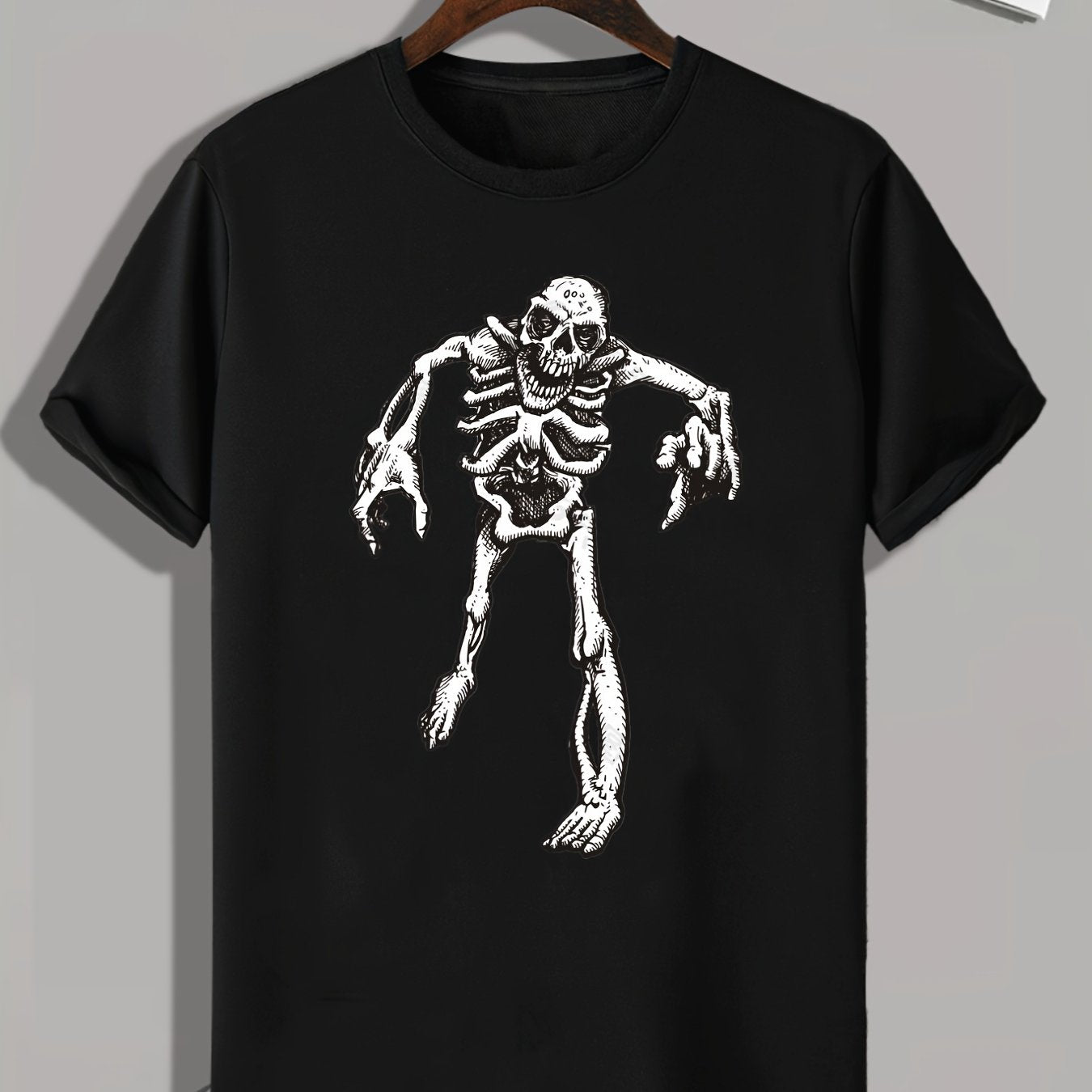 Skeleton Zombie Print Men's Graphic T-shirt for Summer