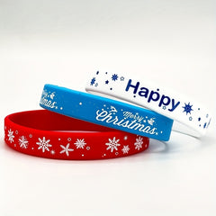 5pcs Christmas Cartoon Silicone Bracelet Holiday Gift Decoration