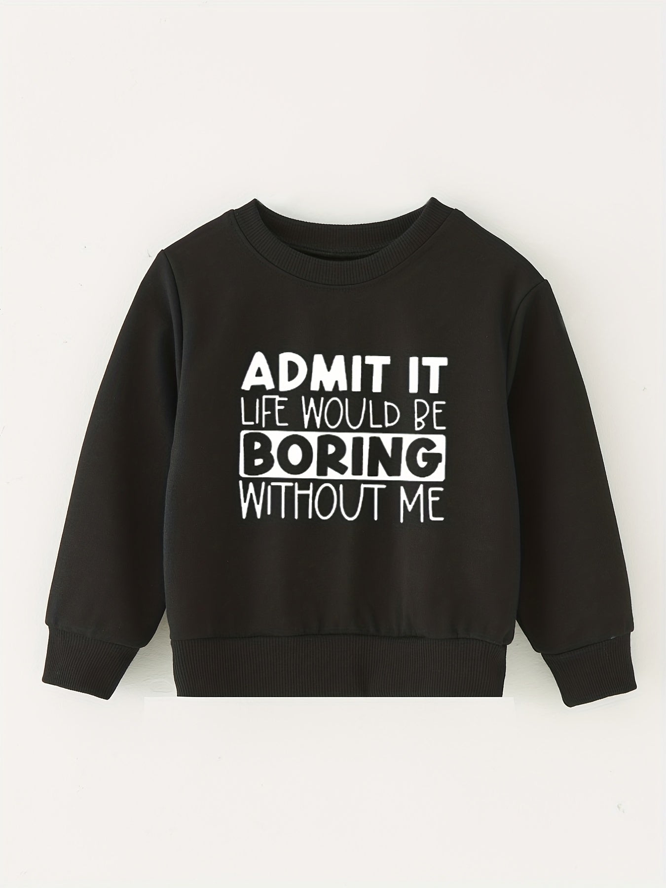 Kids Round Neck Sweatshirt Assorted Letter Styles