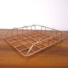 2pcs Iron File Storage Basket Office Table Supplies Metal Data Shelf Storage