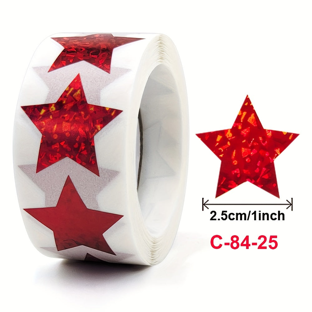 500pc Roll 2 Sequin Star Stickers Self-Adhesive Envelope Decorative Sealing