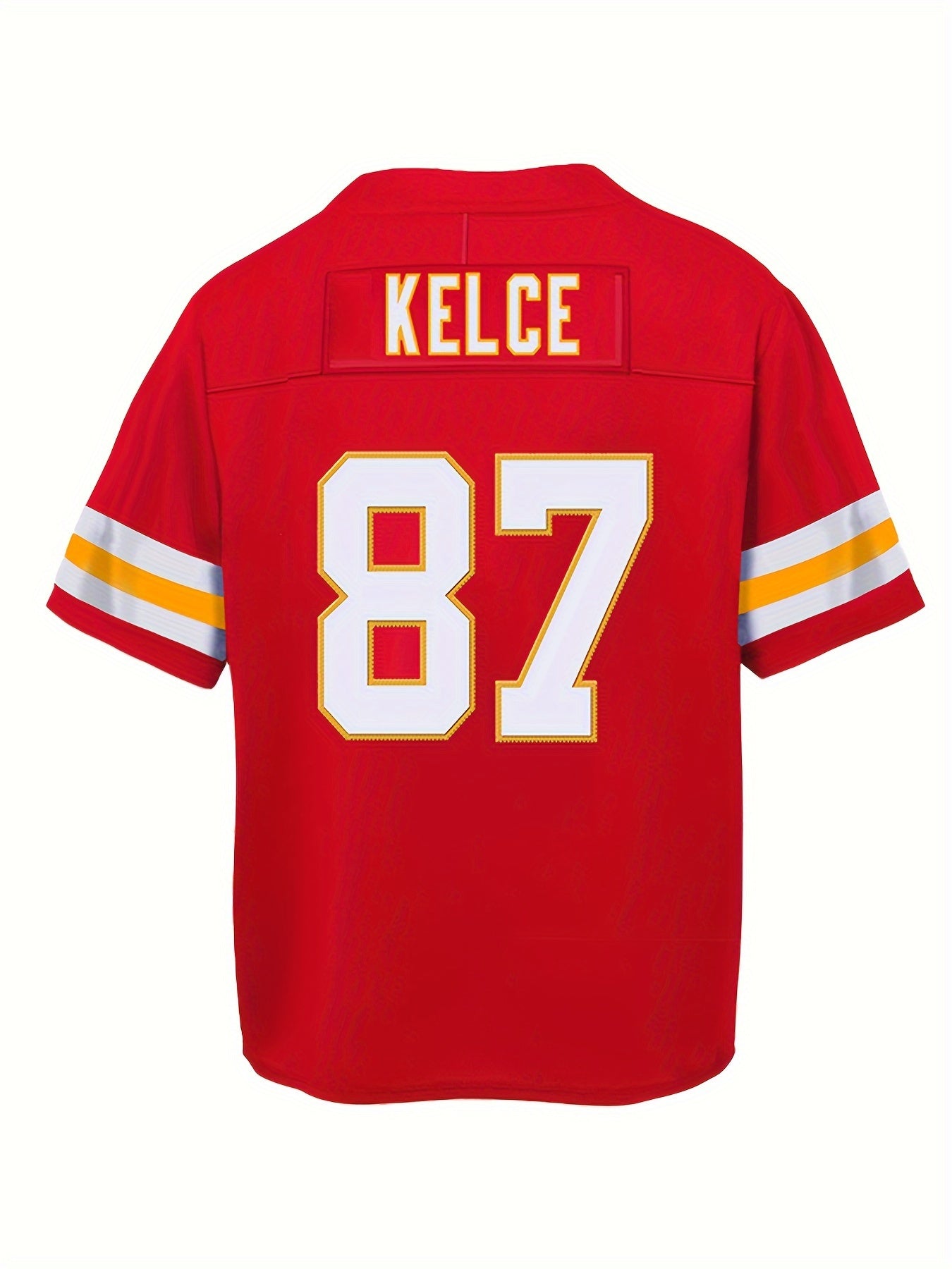 Youth 87 Red Football Jersey V neck Short Sleeve Uniform