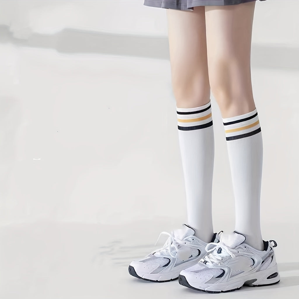Women's Medium Length Striped Stockings