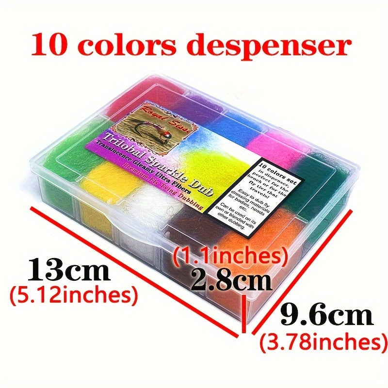 10colors Trilobal Sparkle Dubbing Translucence Fly Dubbing