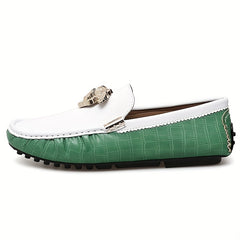 Men's Plaid Slip On Loafers Smart Casual Dress Shoes