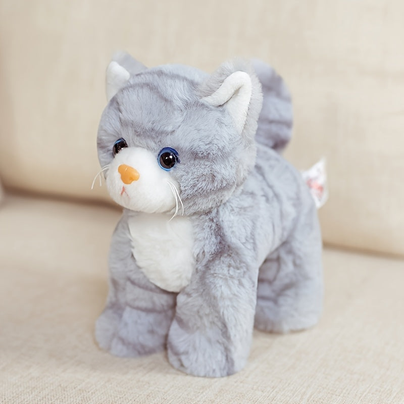 Orange Cat Plush Toy Realistic Stuffed Animal Striped Cat Look Real