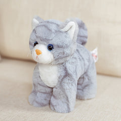 Orange Cat Plush Toy Realistic Stuffed Animal Striped Cat Look Real