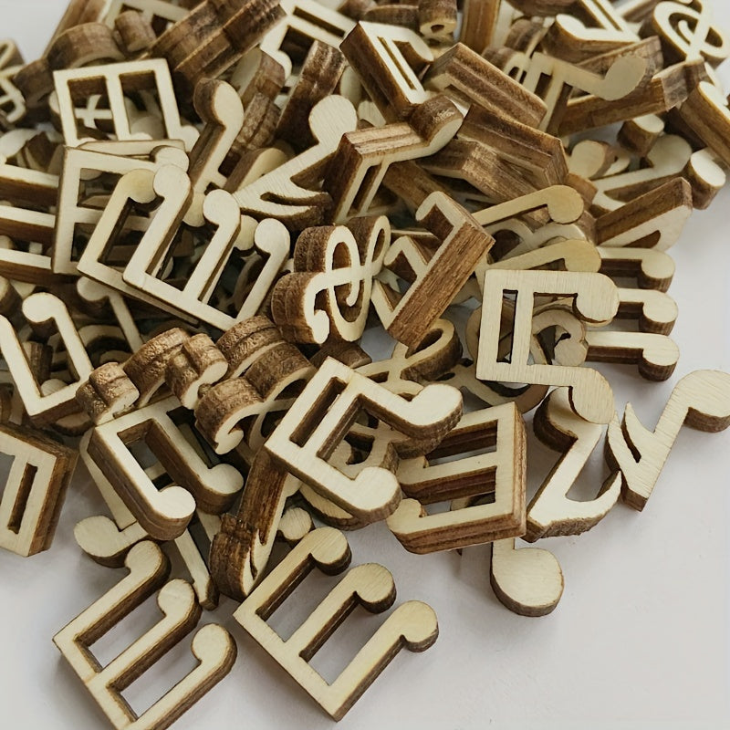 50pcs 15mm Wood Hollow Out Music Crafts Wedding Decoration