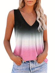 Casual Sleeveless V Neck Tank Top for Women