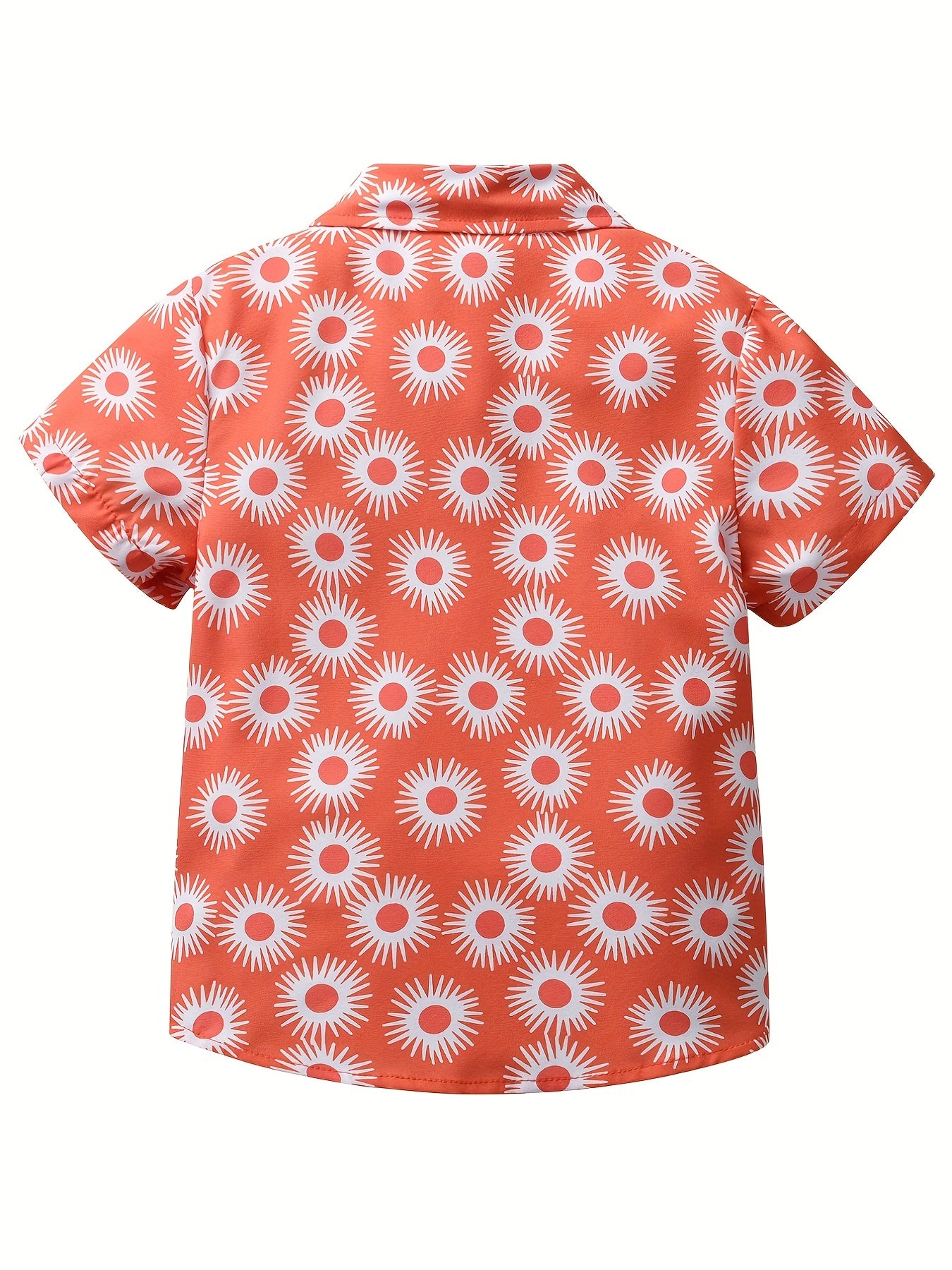 Boys Geometric Print Button Down Short Sleeve Shorts Set