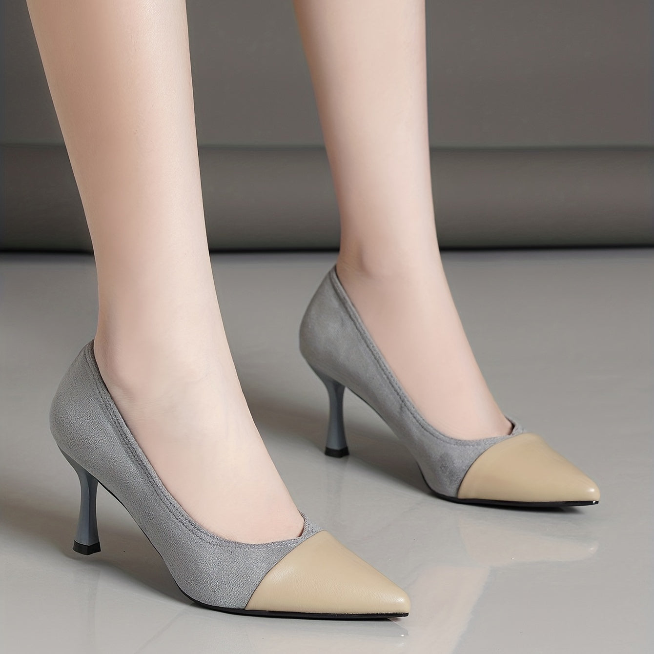 Women's Stiletto Heel Shoes Pointed Toe Block Pumps Dress Shoes