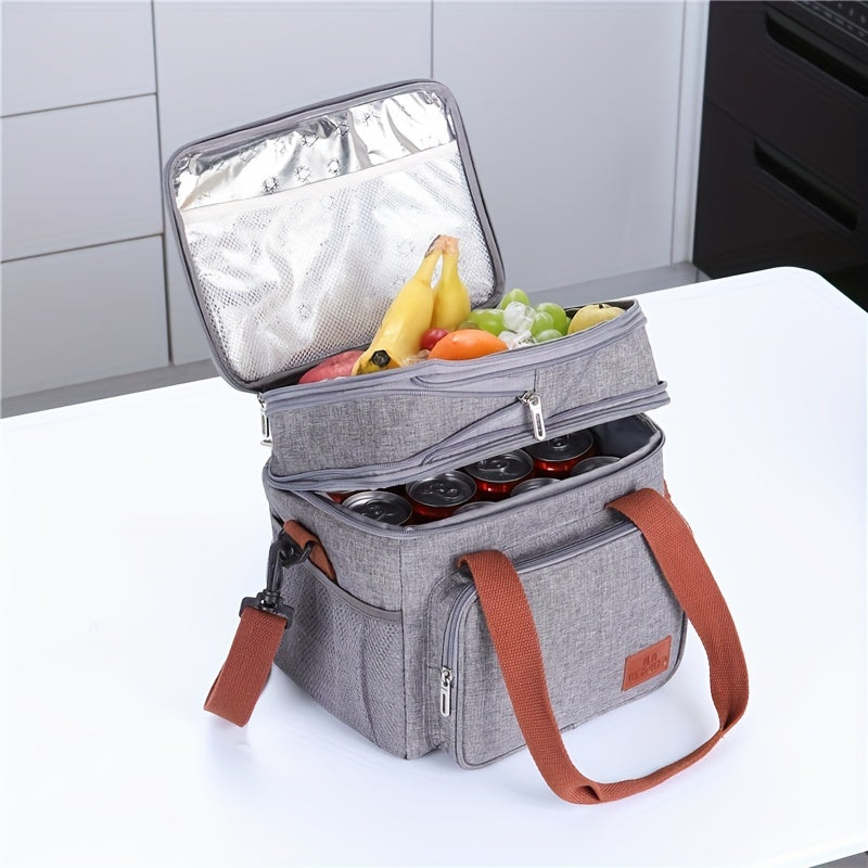 Large Insulated Lunch Bag with Adjustable Shoulder Strap