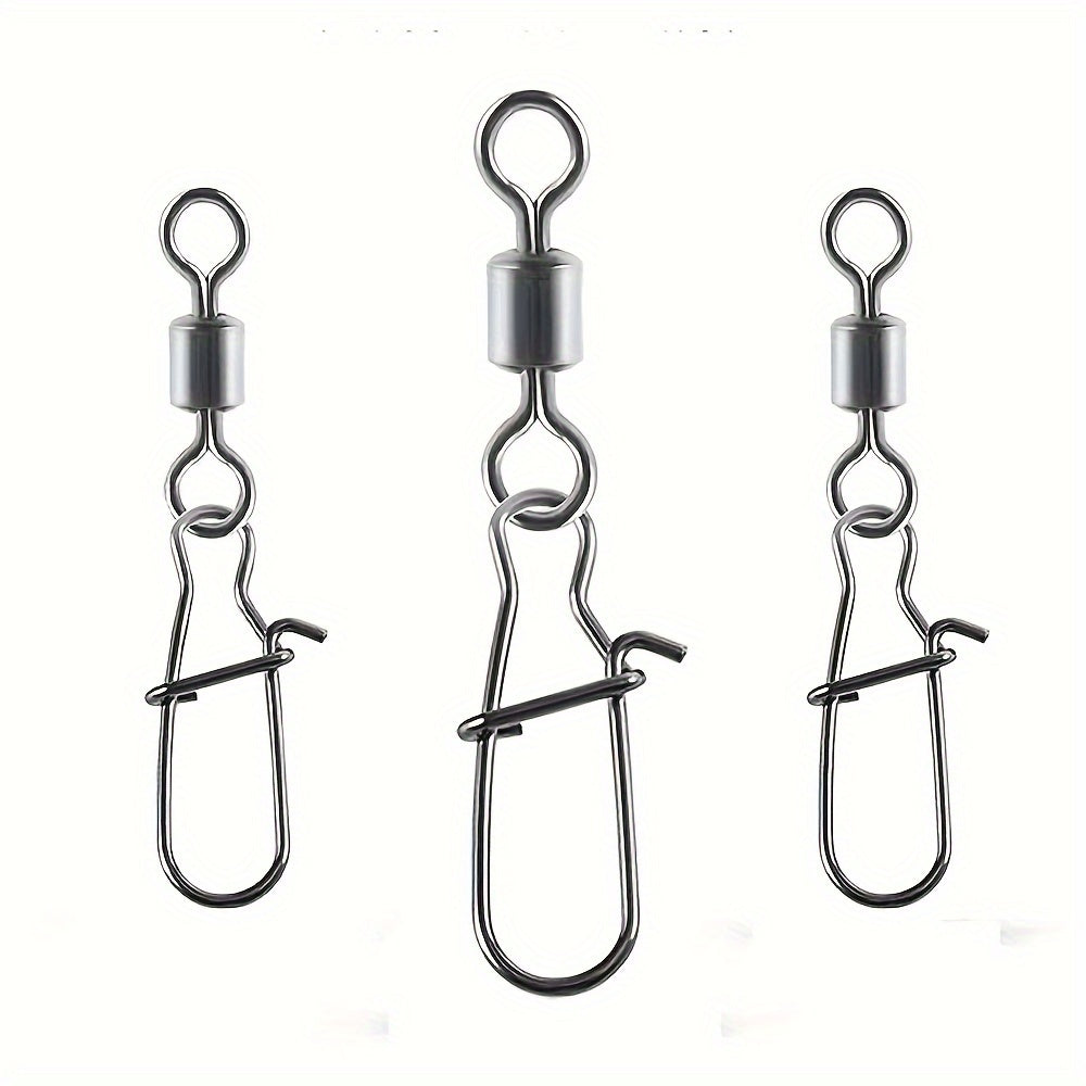 250pcs Fishing Snap Swivels High Strength Copper Stainless Steel Fishing Connect