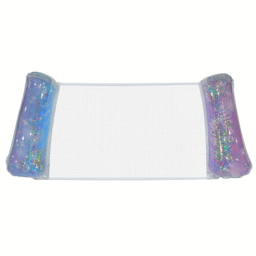 Portable Inflatable Float Lounger Gradient Glitter Sequin Durable PVC