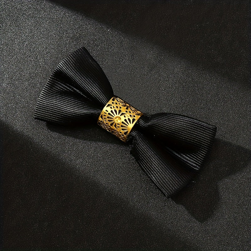 Men's Hollow Golden Bow Tie Buckle Collar Accessory