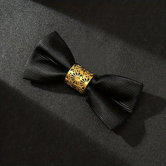 Men's Hollow Golden Bow Tie Buckle Collar Accessory