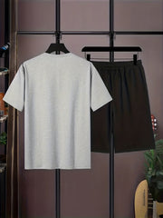 Boys 2pcs T shirt & Elastic Waist Shorts JUICE WORLD Print